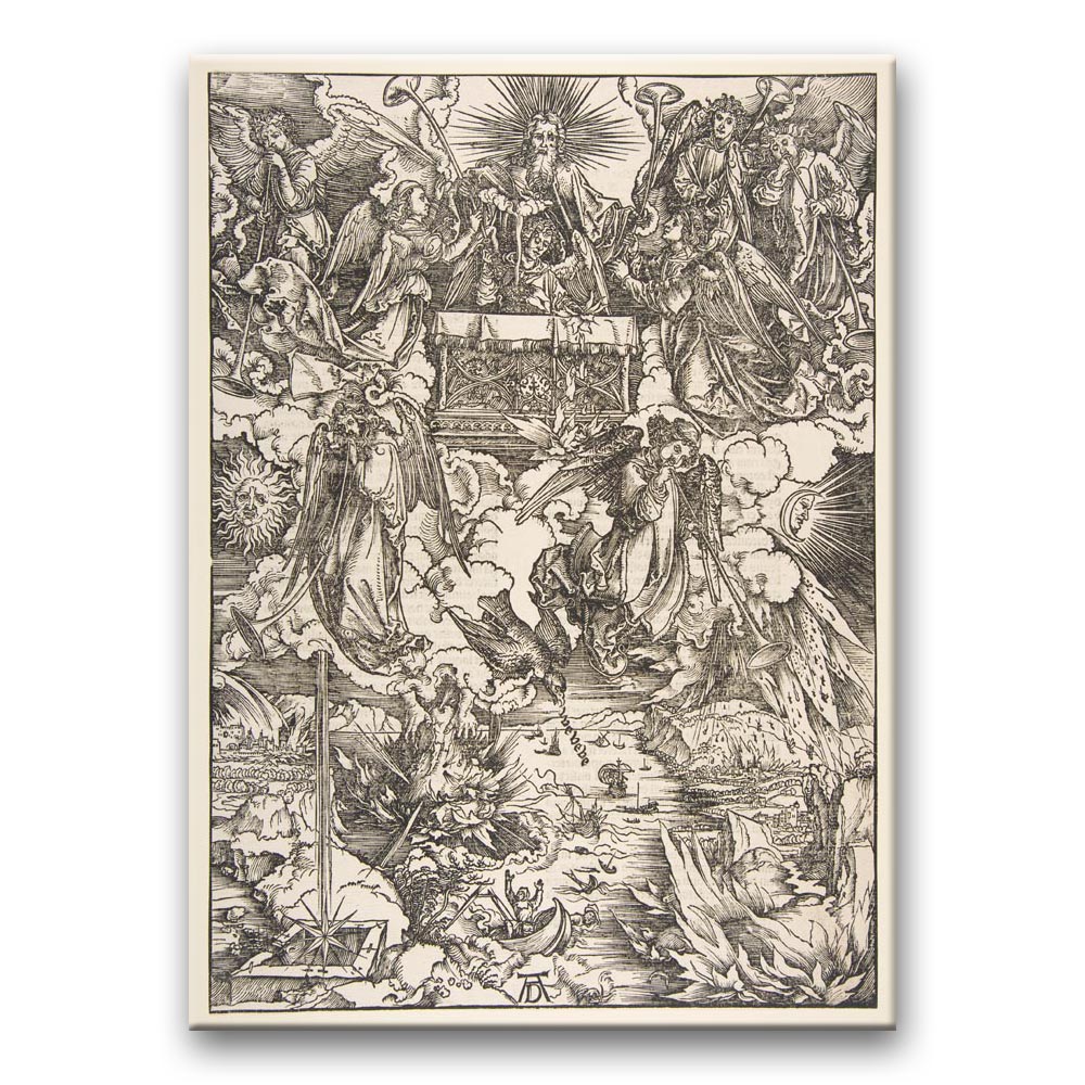 Obraz Albrecht Dürer - Apokalipsa - karta 8 - Siedem trąb