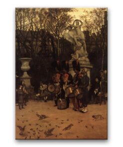 Obraz James Tissot - Muzyka wojskowa w ogrodach Tuileries