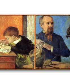 Obraz Paul Gauguin - Rzeźbiarz Jean-Paul Aube z synem