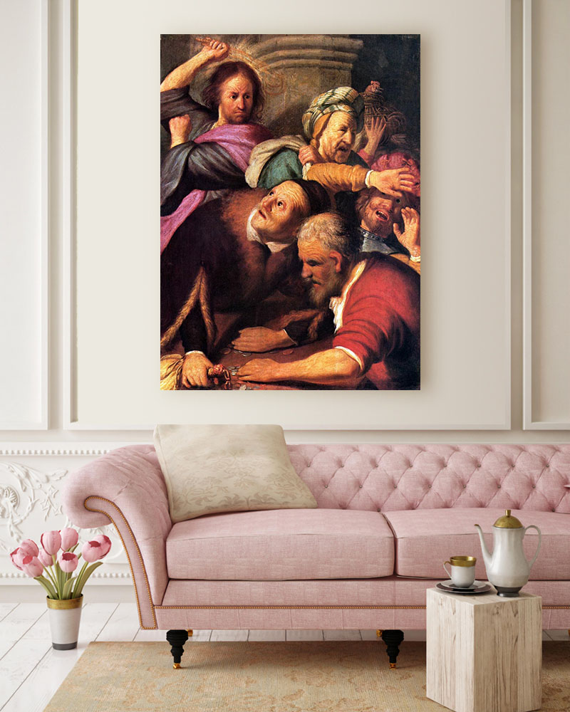 Obraz Rembrandt - Wypędzenie przekupniów ze świątyni - obrazek 2