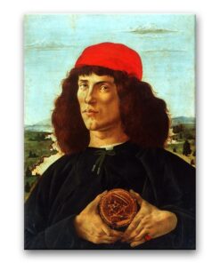 Obraz Sandro Botticelli - Portret nieznajomego z medalem