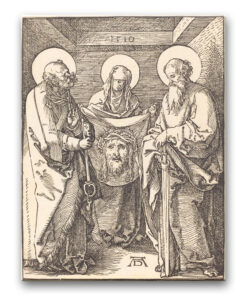 Obraz Albrecht Dürer - Mała Pasja - karta 22 - Święci Weronika, Piotr i Paweł