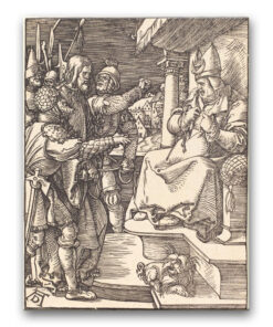 Obraz Albrecht Dürer - Mała Pasja - karta 13 - Chrystus przed Kajfaszem