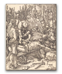 Obraz Albrecht Dürer - Mała Pasja - karta 23 - Przybicie do krzyża