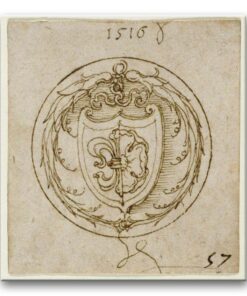 Obraz Albrecht Dürer - Projekt sygnetu z herbem Lazarusa Spenglera