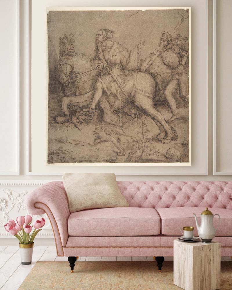 Obraz Albrecht Dürer - Rycerz na koniu i landsknecht - obrazek 2