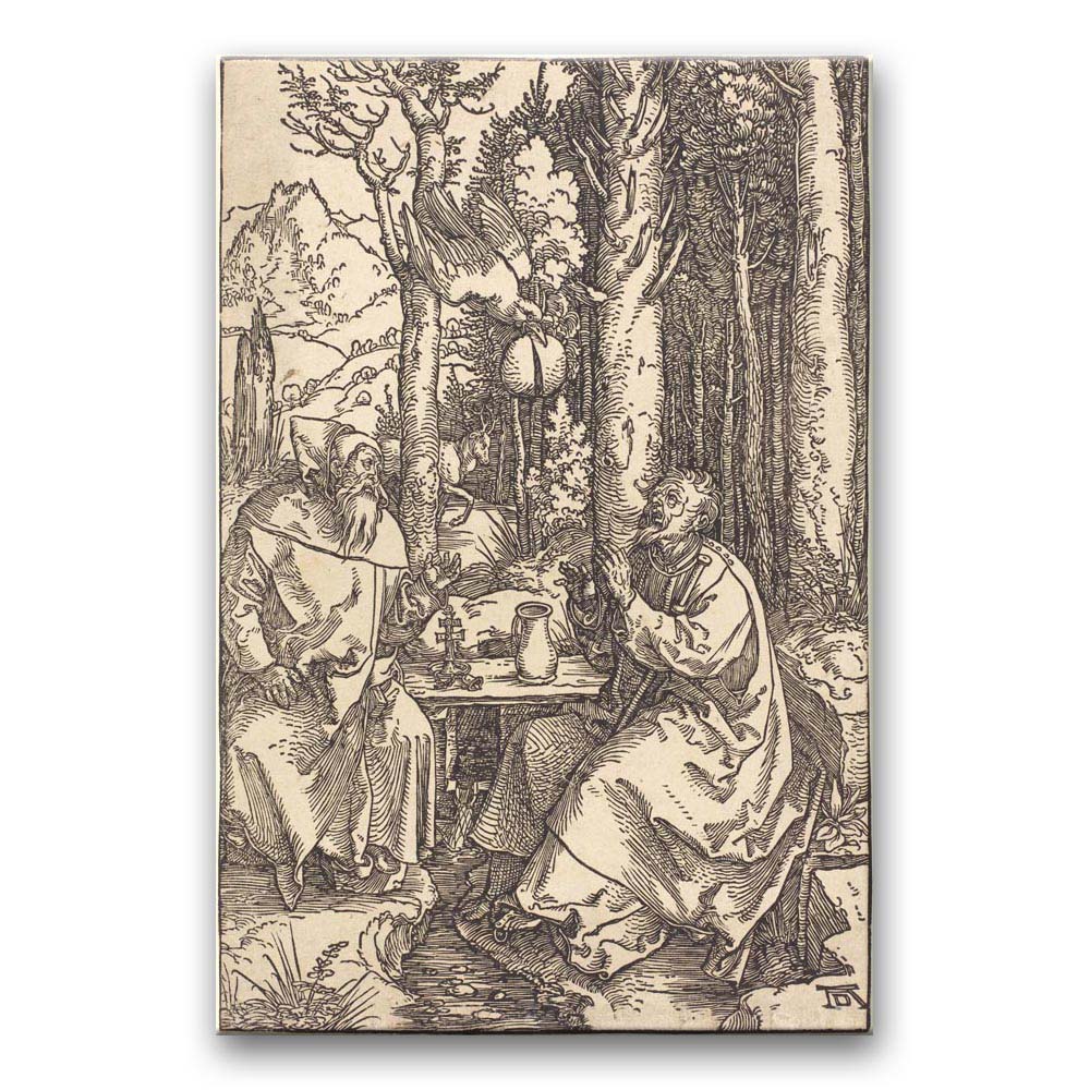 Obraz Albrecht Dürer - Św. Antoni i św. Paweł na puszczy