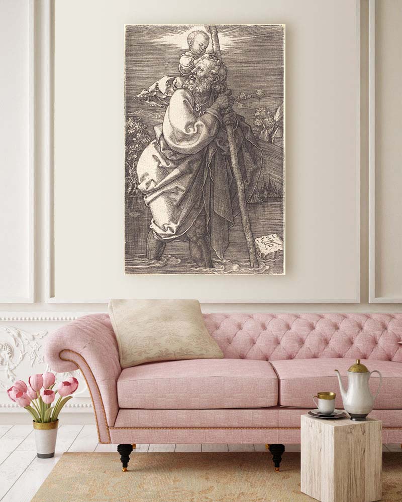 Obraz Albrecht Dürer - Św. Krzysztof patrzący w lewo - obrazek 2
