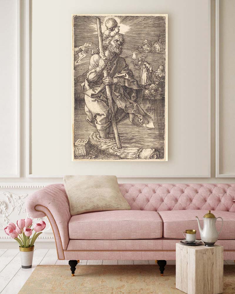 Obraz Albrecht Dürer - Św. Krzysztof patrzący w prawo - obrazek 2