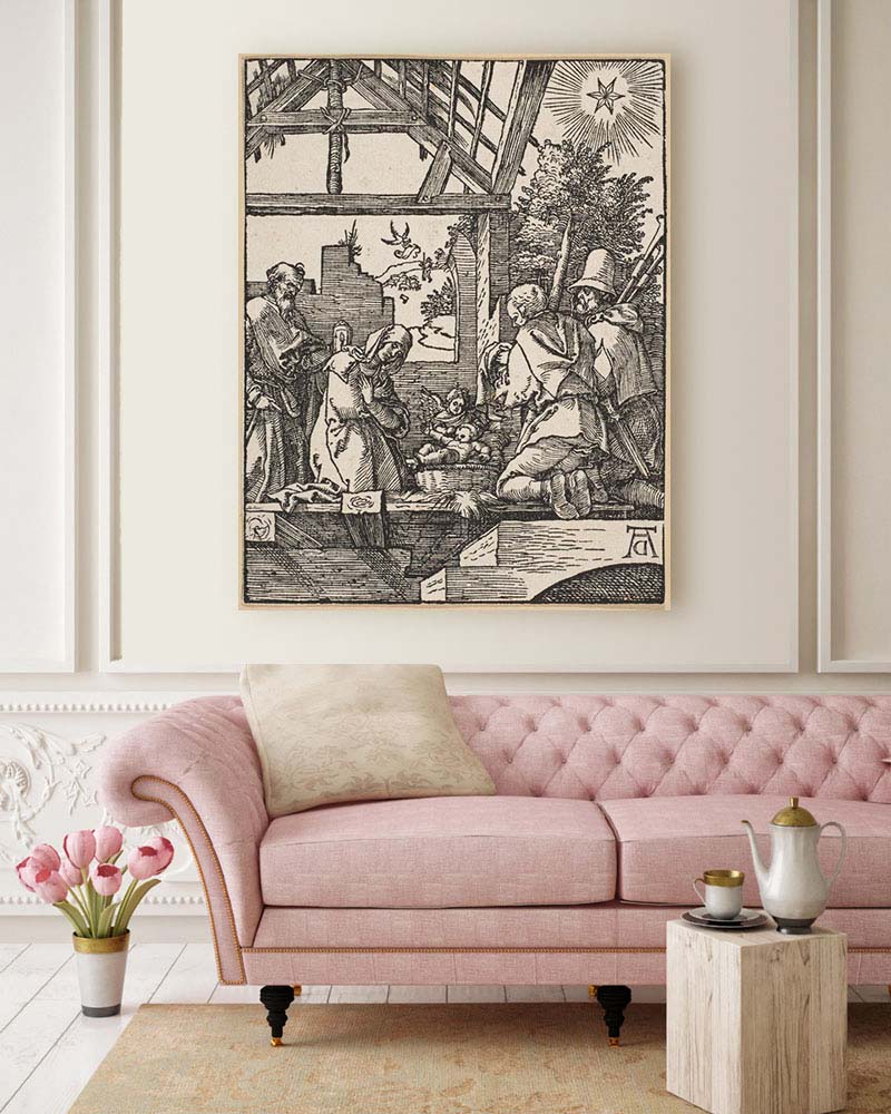 Obraz Albrecht Dürer - Mała Pasja - karta 4 - Narodzenie Pańskie - obrazek 2