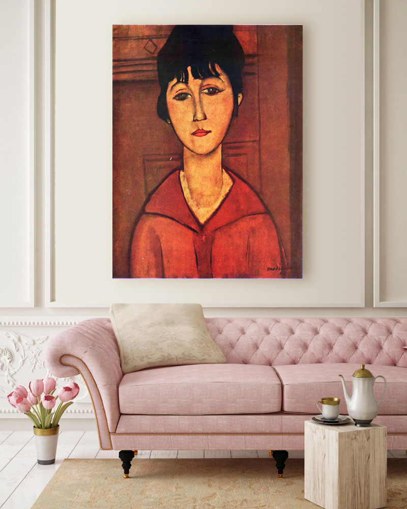 Obraz Amadeo Modigliani - Głowa młodej kobiety (1916r.) - obrazek 2