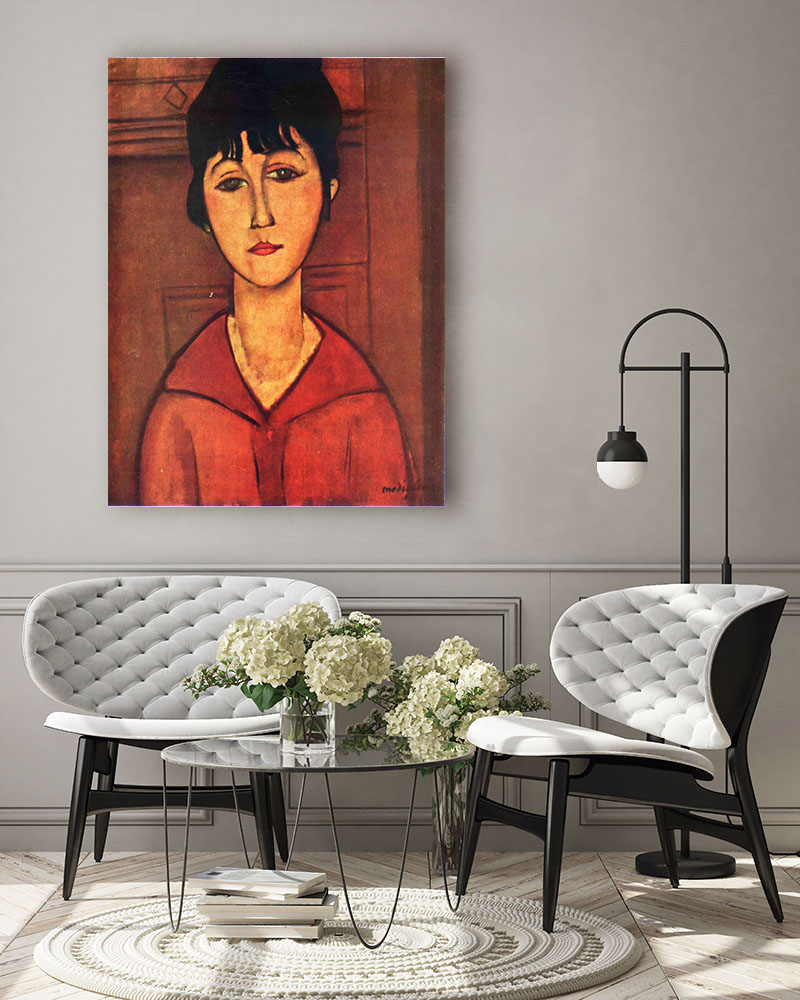 Obraz Amadeo Modigliani - Głowa młodej kobiety (1916r.) - obrazek 3