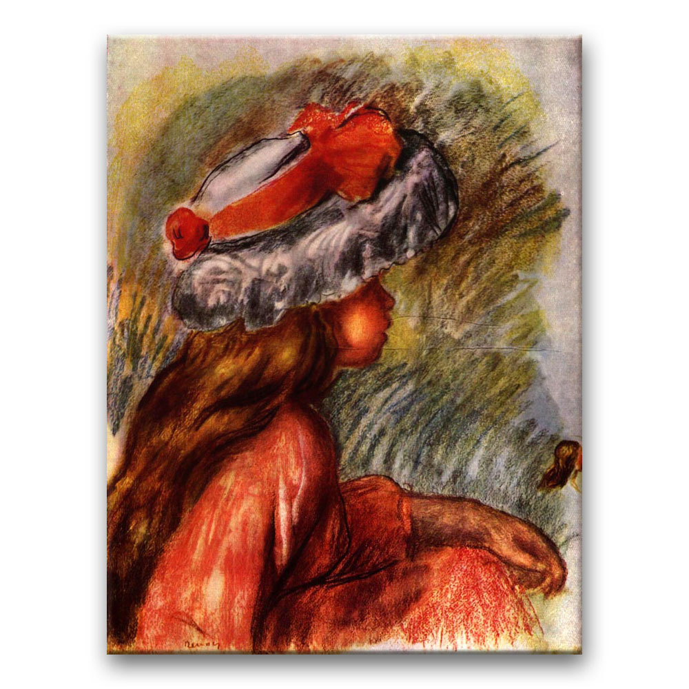 Obraz Auguste Renoir - Głowa dziewczynki w czerwieni