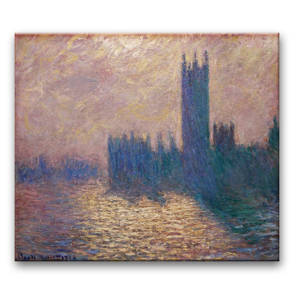 Obraz Claude Monet - Budynek Parlamentu w Londynie przy burzowym niebie (W.1605)