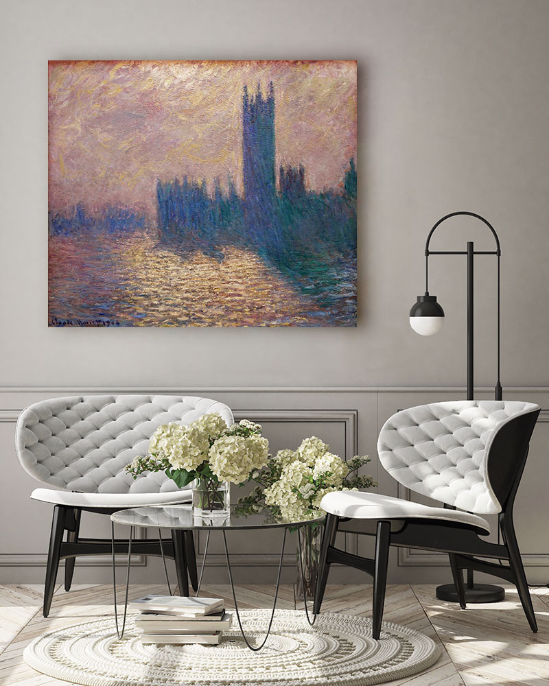 Obraz Claude Monet - Budynek Parlamentu w Londynie przy burzowym niebie (W.1605) - obrazek 3