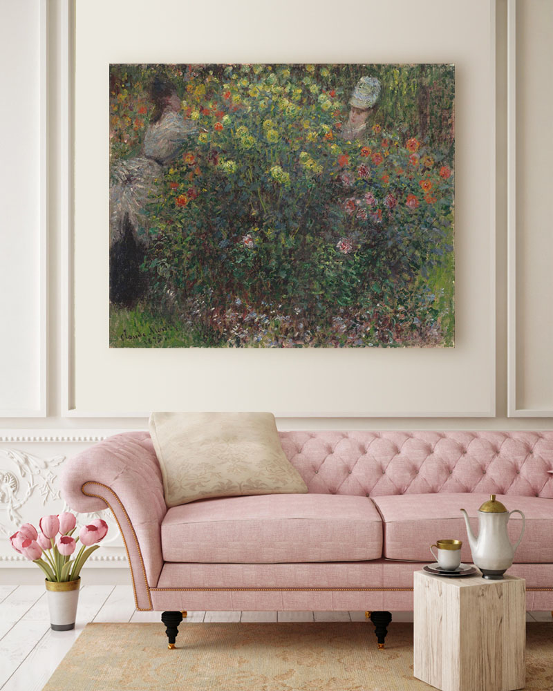 Obraz Claude Monet - Kobiety pośród kwiatów - obrazek 2