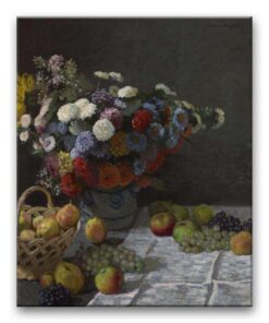 Obraz Claude Monet - Martwa natura z kwiatami i owocami