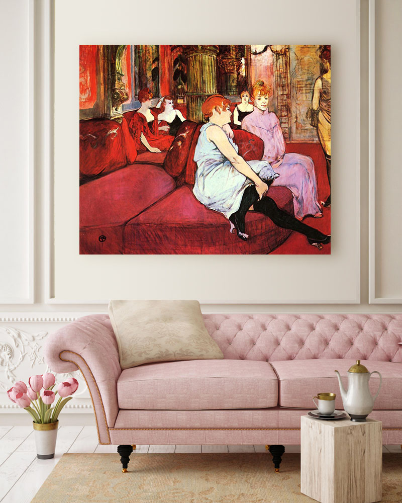 Obraz Henri de Toulouse-Lautrec - W salonie przy Rue des Moulins - obrazek 2