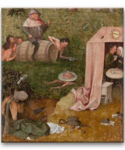 Obraz Hieronim Bosch - Uczta w Kanie - lewe skrzydło - Alegoria Obżarstwa i Pijaństwa