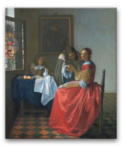 Obraz Jan Vermeer - Dama i dwóch panów