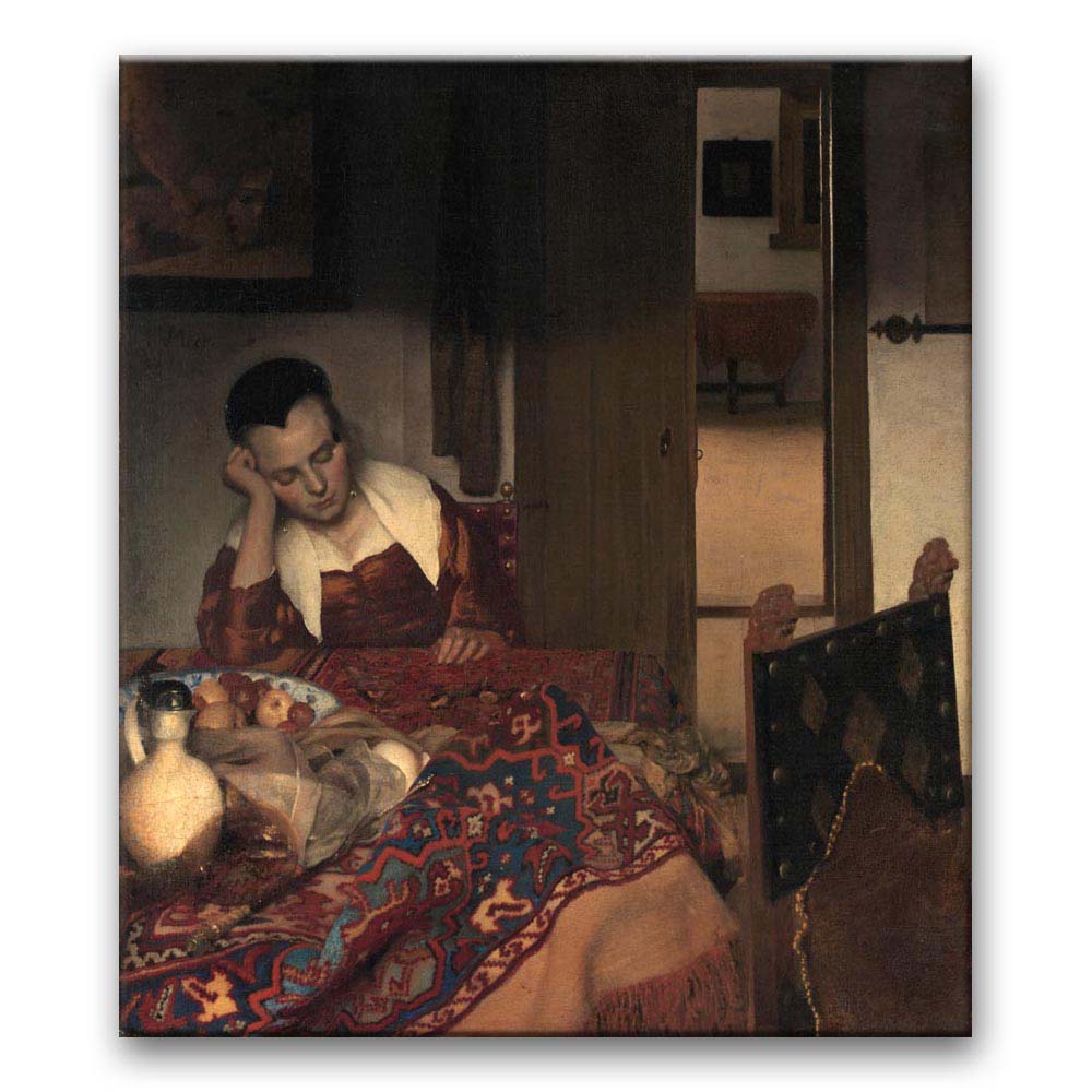 Obraz Jan Vermeer - Służąca śpiąca przy stole