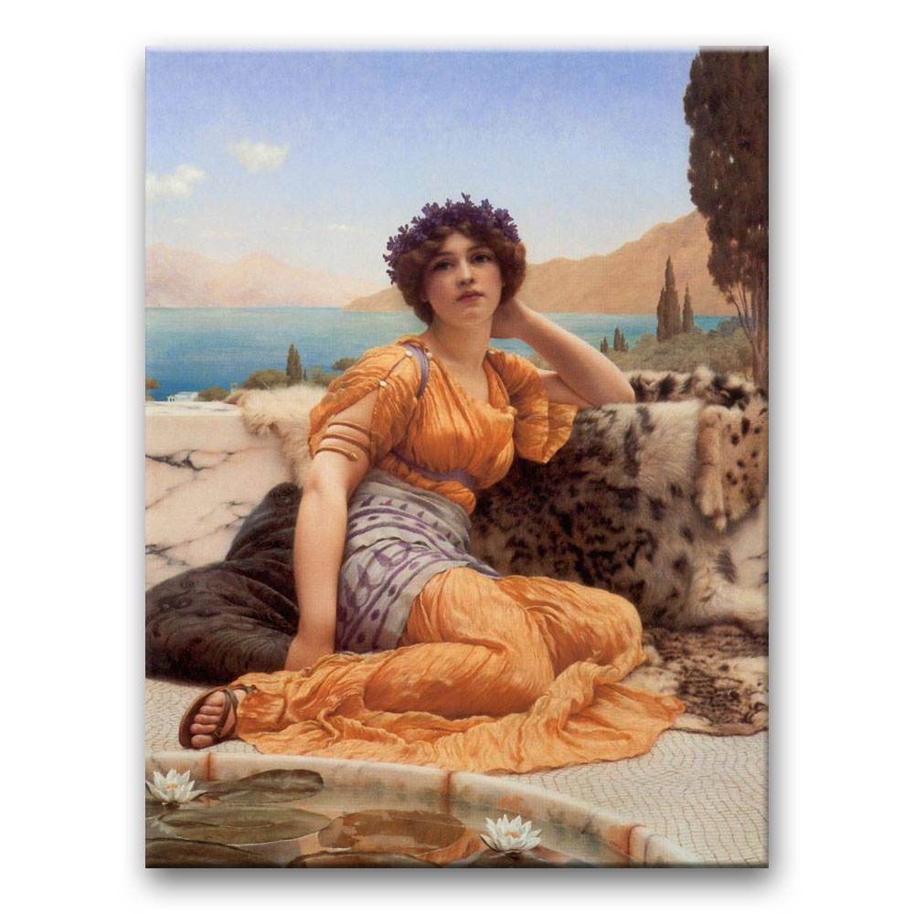 Obraz John William Godward - W wianku z fiołków