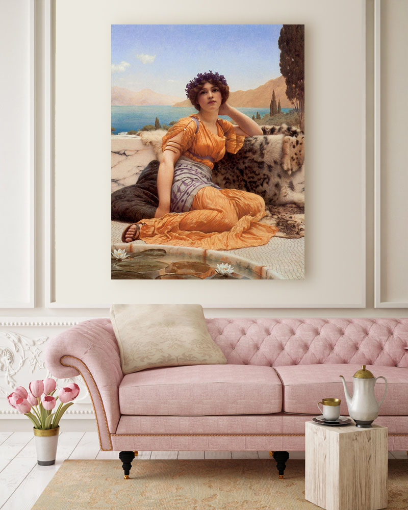 Obraz John William Godward - W wianku z fiołków - obrazek 2