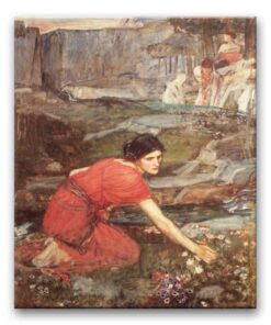 Obraz John William Waterhouse - Służka zbierająca kwiaty