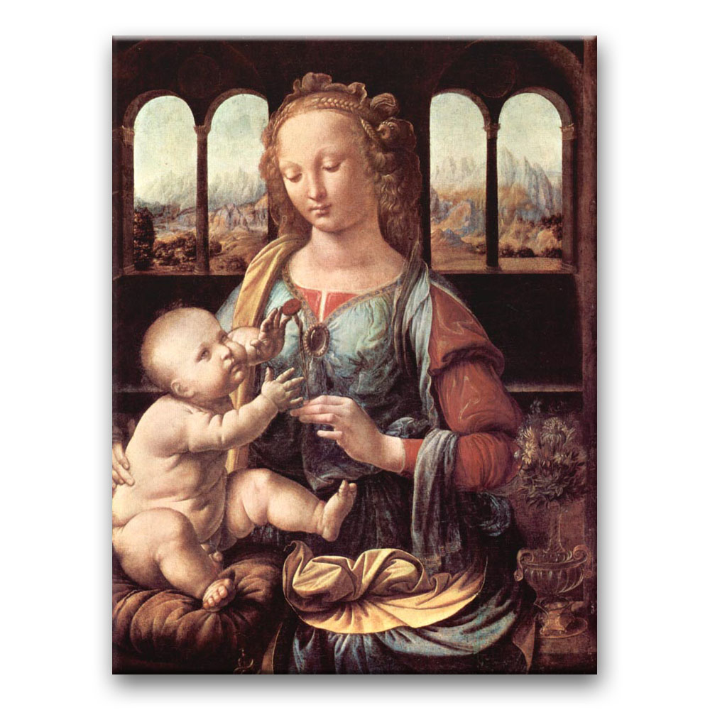 Obraz Leonardo da Vinci - Madonna z goździkiem