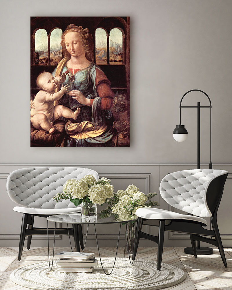 Obraz Leonardo da Vinci - Madonna z goździkiem - obrazek 3