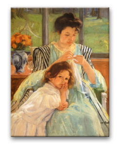 Obraz Mary Cassatt - Młoda matka szyje