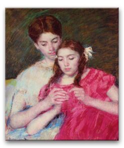 Obraz Mary Cassatt - Nauka szydełkowania
