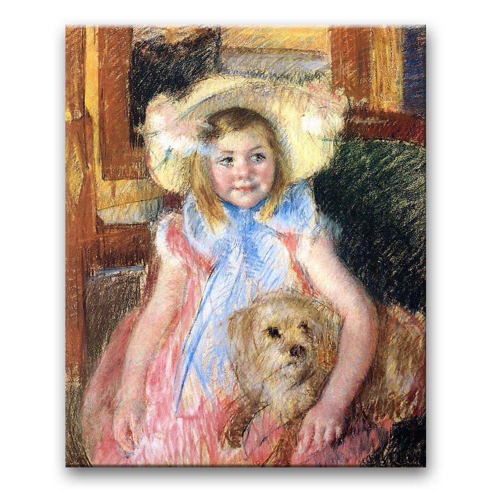 Obraz Mary Cassatt - Sara w wielkim, kwiecistym kapeluszu