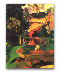 Obraz Paul Gauguin - Krajobraz z pawiem