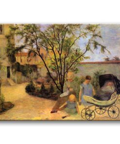 Obraz Paul Gauguin - Rodzina malarza w ogrodzie przy ulicy Carcel