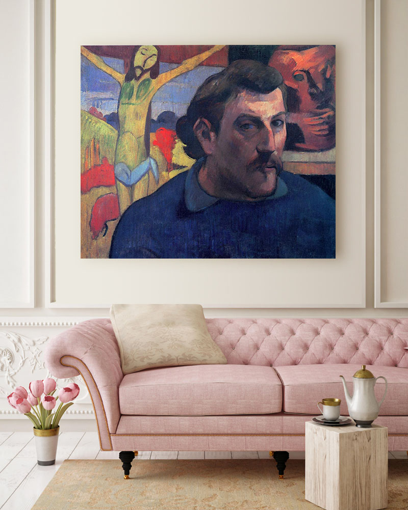 Obraz Paul Gauguin - Autoportret z Żółtym Chrystusem - obrazek 2