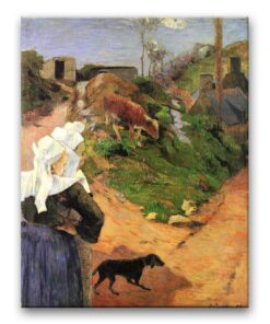 Obraz Paul Gauguin - Bretonki i cielę