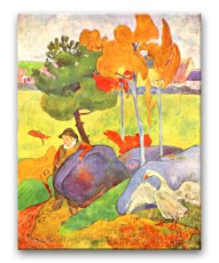 Obraz Paul Gauguin - Bretoński chłopiec i jego gęsi