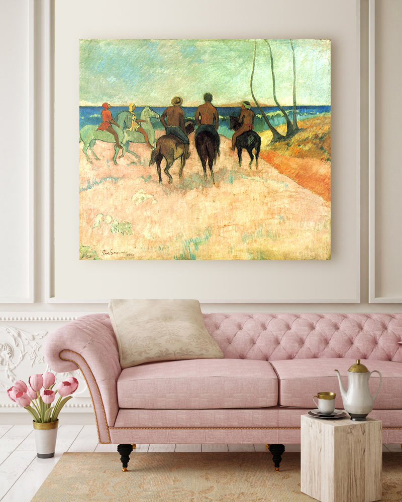 Obraz Paul Gauguin - Jeźdźcy na plaży - obrazek 2