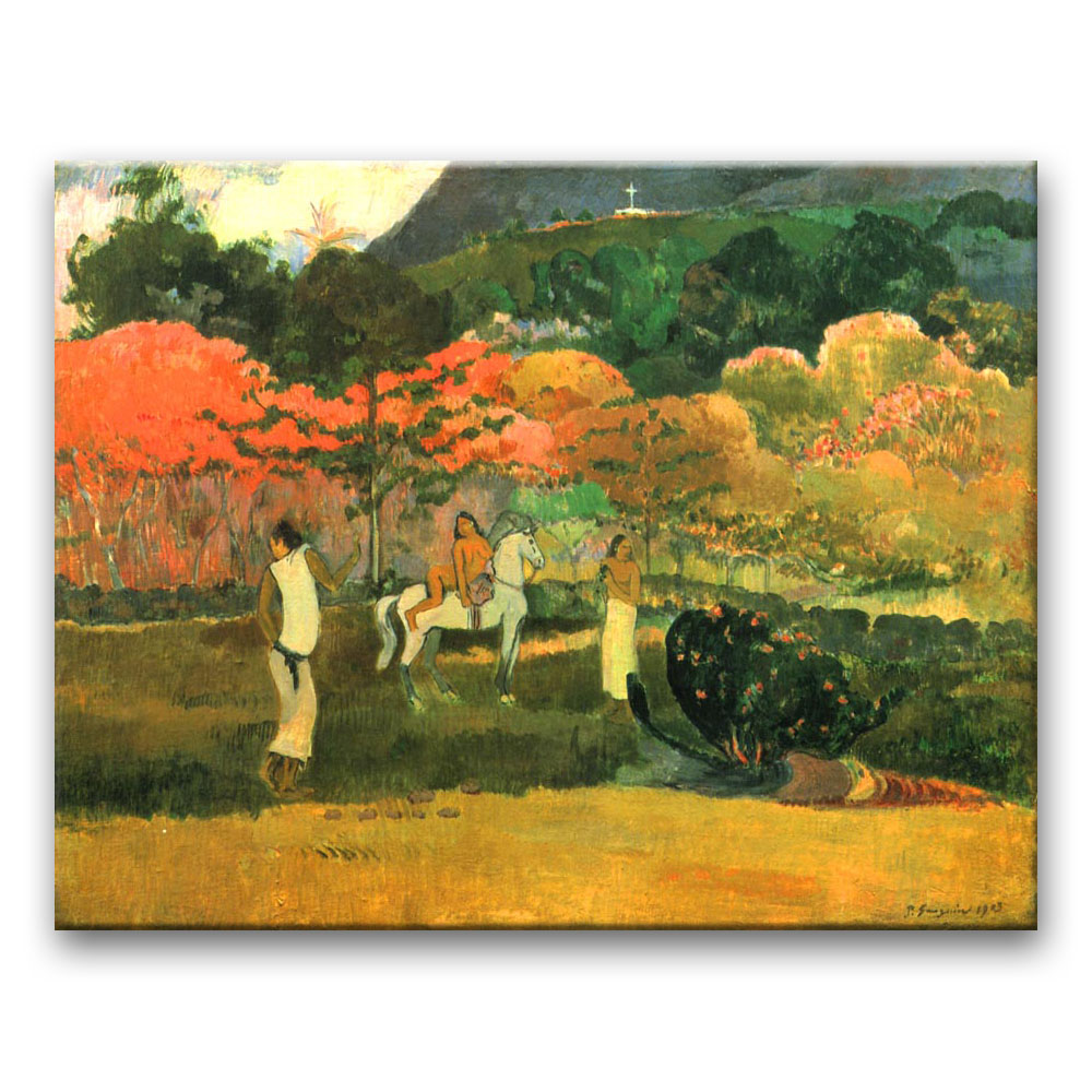 Obraz Paul Gauguin - Kobiety i biały koń