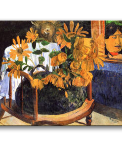 Obraz Paul Gauguin - Martwa natura słoneczniki na krześle