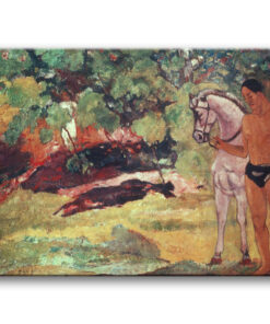 Obraz Paul Gauguin - W waniliowym gaju, człowiek i koń