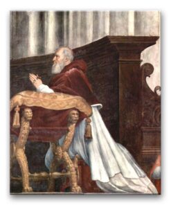 Obraz Rafael Santi - Papież Juliusz II (fragment fresku Msza Bolseńska)