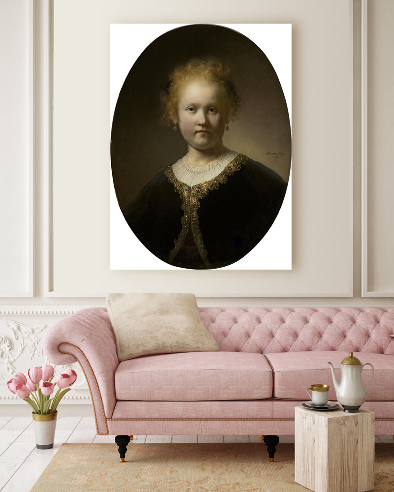 Obraz Rembrandt - Popiersie młodej kobiety - obrazek 2