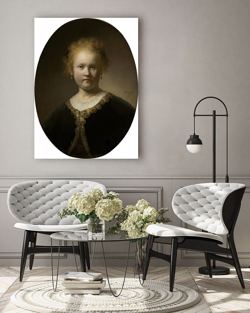 Obraz Rembrandt - Popiersie młodej kobiety - obrazek 3