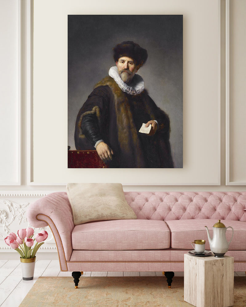 Obraz Rembrandt - Portret Nicolaesa Rutsa - obrazek 2