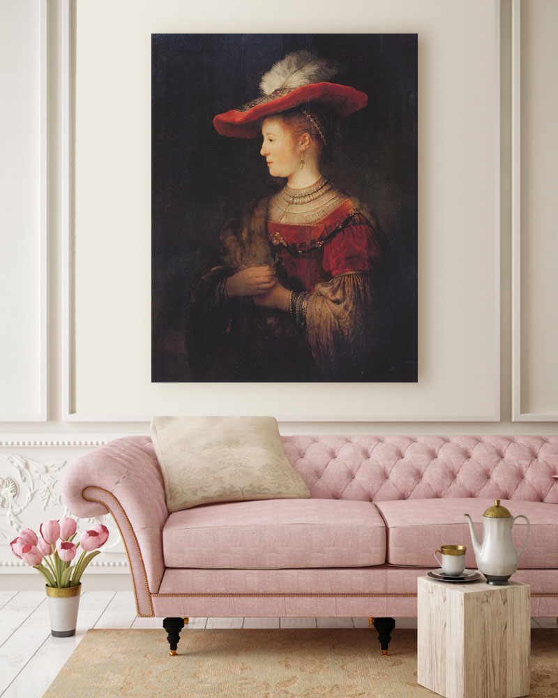 Obraz Rembrandt - Saskia w czerwonym kapeluszu - obrazek 2