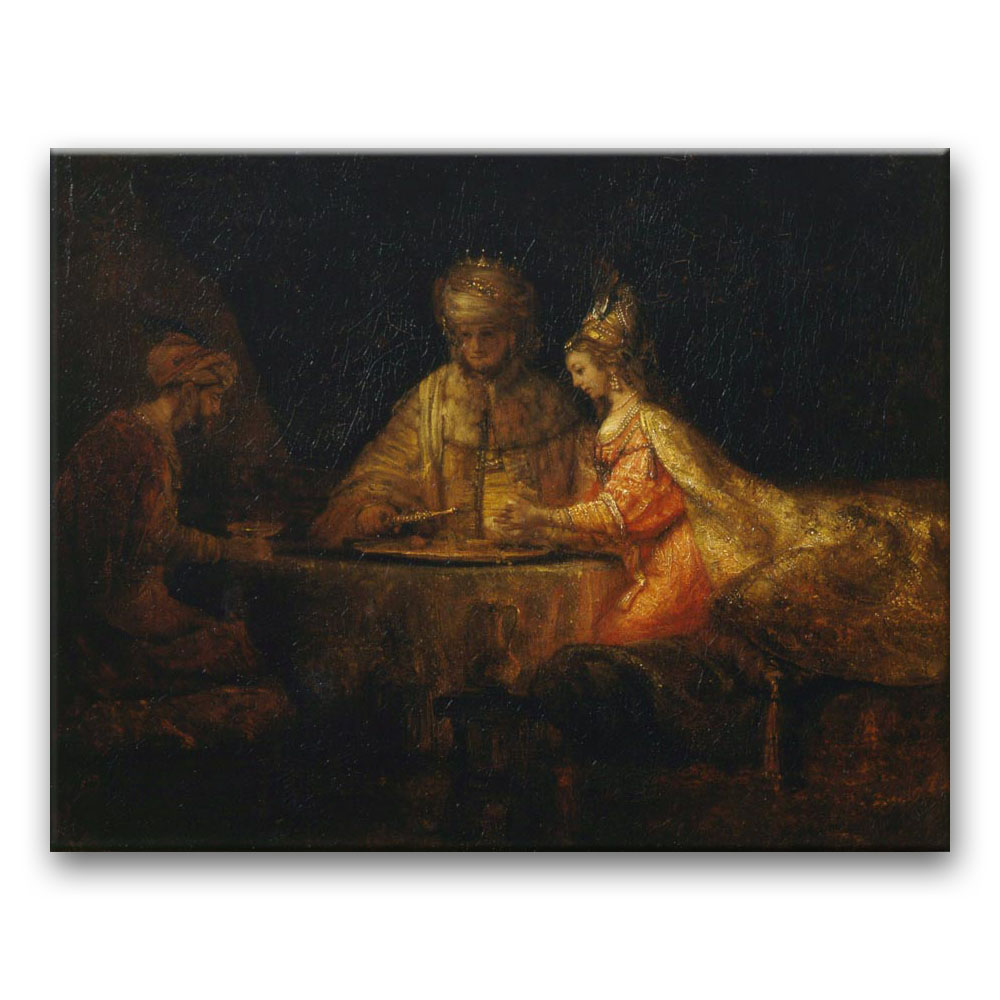 Obraz Rembrandt - Ahaswer, Haman i Estera