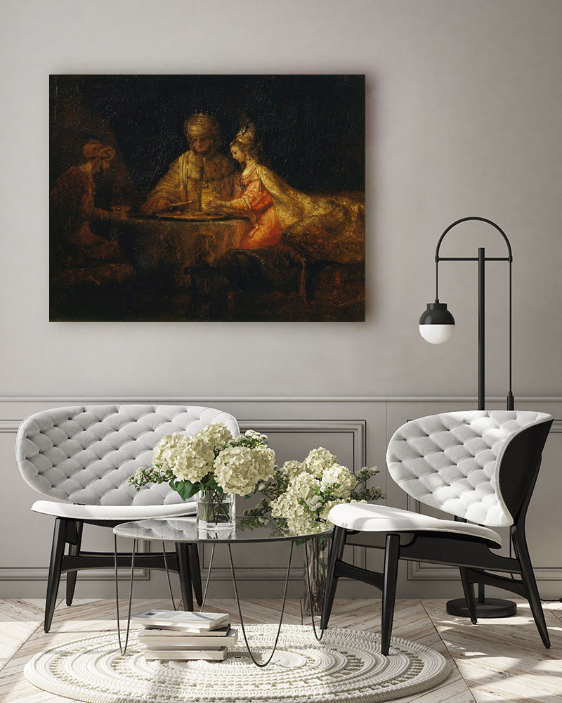 Obraz Rembrandt - Ahaswer, Haman i Estera - obrazek 3