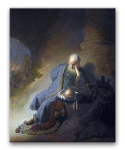 Obraz Rembrandt - Jeremiasz opłakujący zburzenie Jerozloimy
